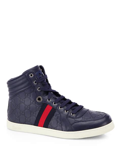 gucci high tops blue|Gucci high top sneakers men's.